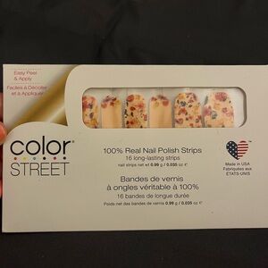 Color Street Floral Nail Strips in Cream and Red